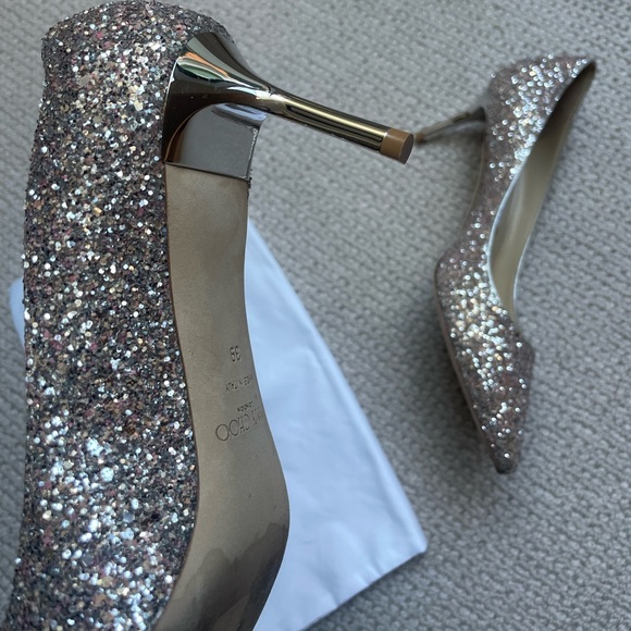 Jimmy Choo Sparkling Heels - Silver (Glitter)